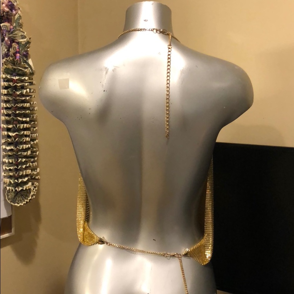 GOLD Chain Halter Top - Picture 3 of 4